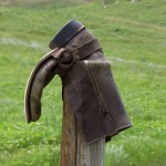 Often seen in the midwest; old cowboy boots on poles