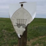 An old Oregon Trail marker, abused by cattle for many years