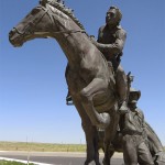 Statue at National Historic Trails Interpretive Center in Casper, Wyoming