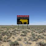 Just after the town of Farson, Wyoming, it is so empty that even a sign that warns for cattle on the road is a real sight